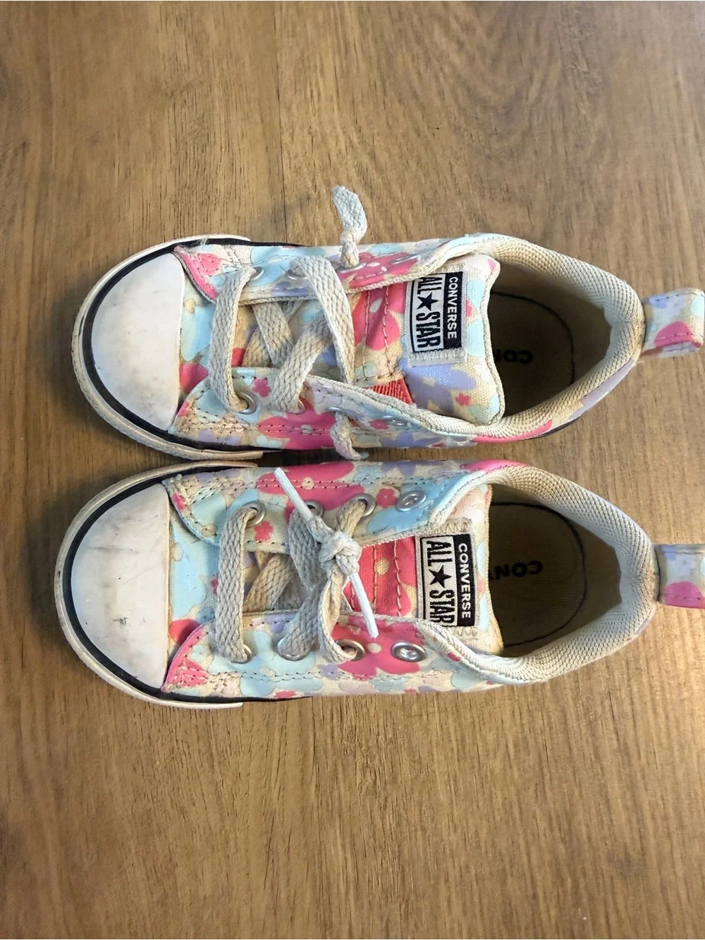 Converse Kids Floral Low-Top Sneakers - Pink & Light Blue